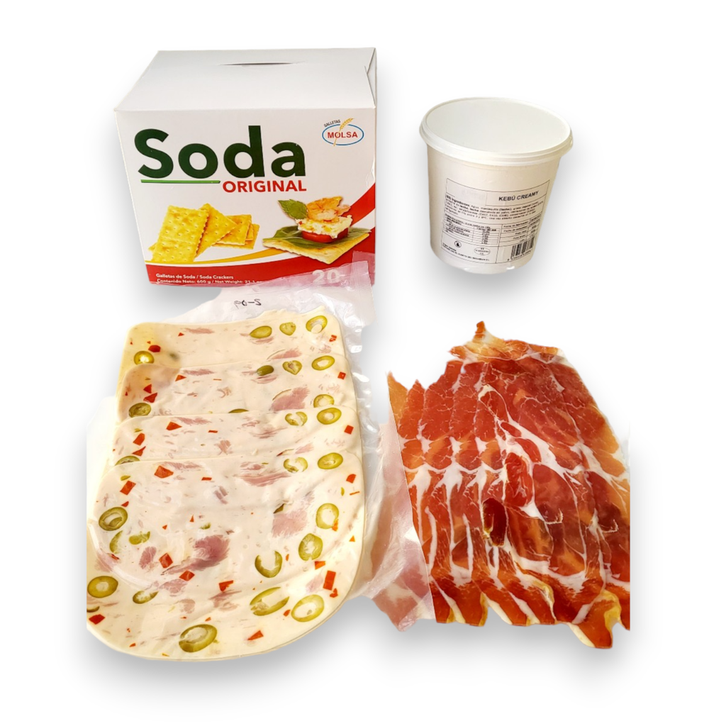 Combo Jamón de Pavo+Jamón serrano+Galleta Soda+Queso Crema