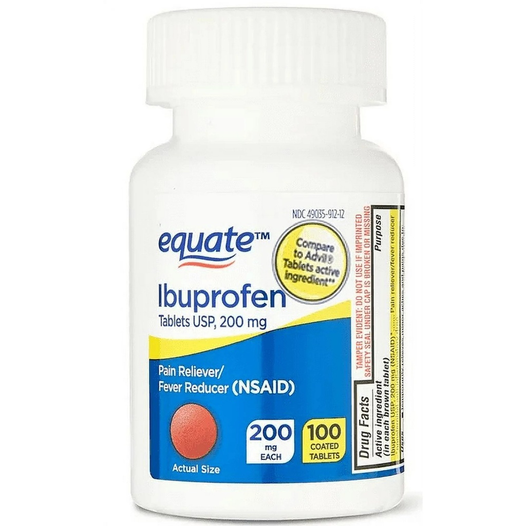 Ibuprofeno Equate 200mg 100 capsulas Reductor de dolor