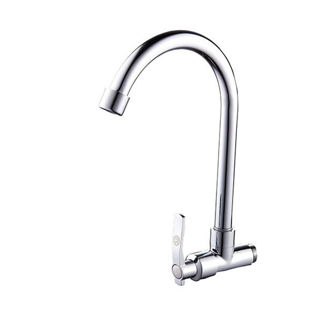 Grifo individual para fregadero c/toma a la pared abs/acero