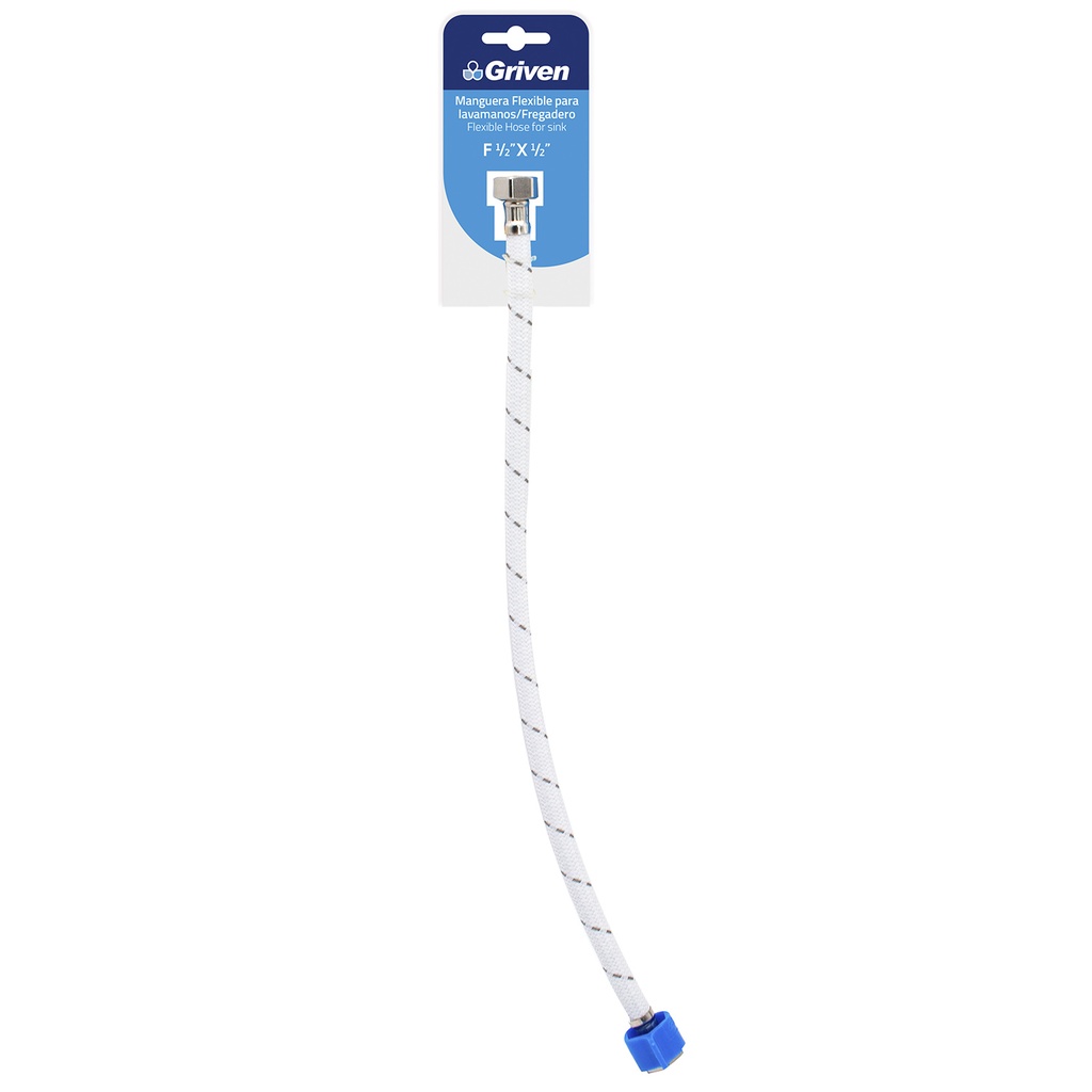 Manguera flexible nylon (Latiguillo) 1/2&quot;H x 1/2&quot;H x 20&quot;