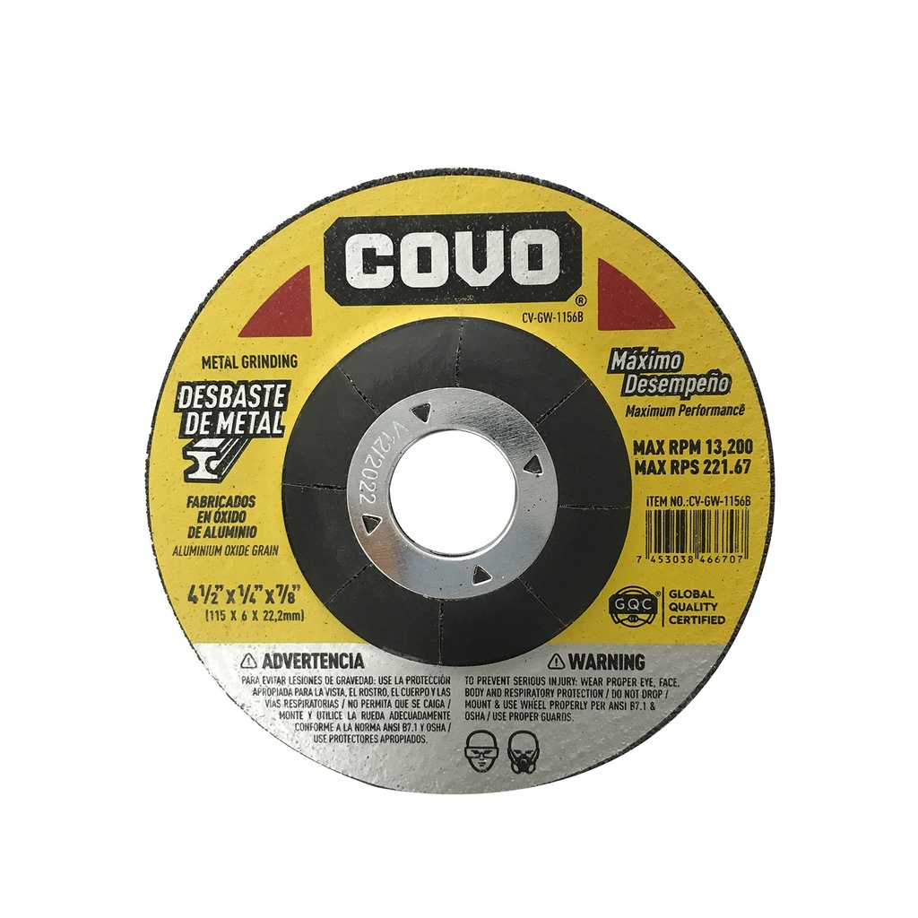 Disco de desbaste para corte de metal 4-1/2&quot;
