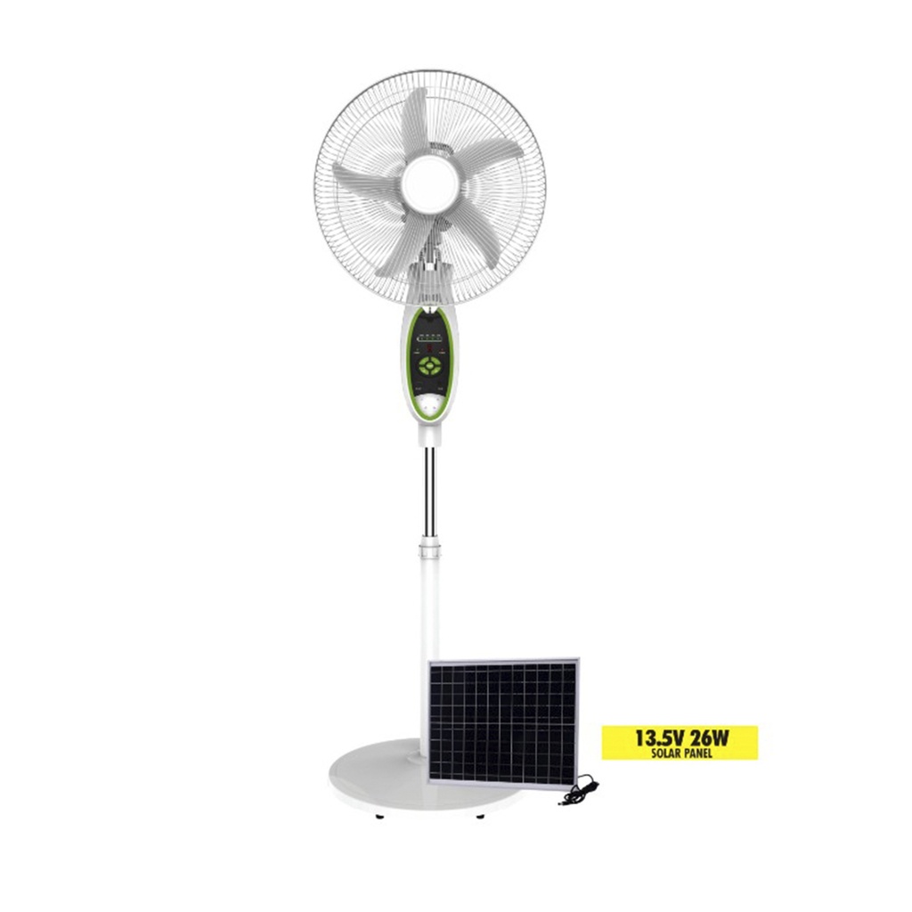 Ventilador de pedestal recargable/solar de 16&quot;