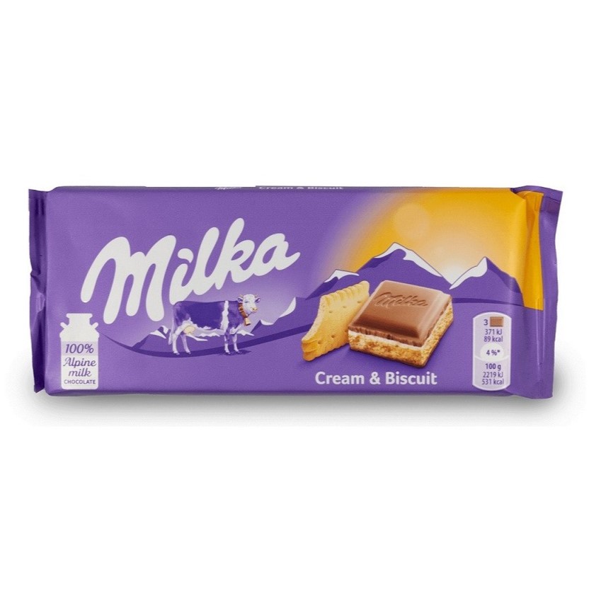 Tableta de Chocolate Milka Cream&amp;Biscuit 100g